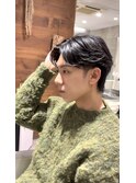 センターパート毛流れニュアンスパーマ