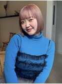 ミルクティーベージュ×ミニボブ