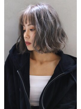 ザ キャンバス ミヤザキツネヒサ(THE CANVAS 宮崎恒久) 【CANVAS】ブリーチ＿ダブルカラー＿シルバーグレージュ＿ボブs