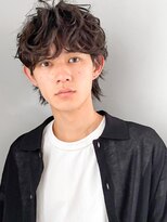◎サーフカールスパイキーショートブルーブラックフェザーパーマ