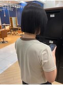 大人かわいいぱつっとタッセルボブ韓国ブルーブラック