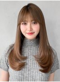 セミディイメチェン似合わせカットサイドバングくびれヘア