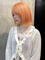 ラニヘアサロン(lani hair salon)&nbsp;ハイオレンジ/暖色カラー/ボブ/ハイトーン/ケアブリーチ