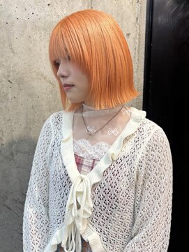 ラニヘアサロン(lani hair salon) ハイオレンジ/暖色カラー/ボブ/ハイトーン/ケアブリーチ