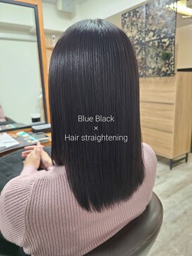 ブルーブラック/縮毛矯正/髪質改善