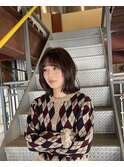 ミディアムボブ/ラベンダーブラウン