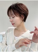 大人ガーリー/ダークアッシュ/似合わせカット/レイヤーショート
