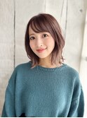 ふんわりミディアムボブスタイル