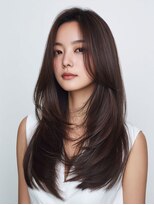 アース 天満橋店(HAIR & MAKE EARTH) ブリーチなしカラー◎暗めグレージュ×韓国風くびれレイヤー