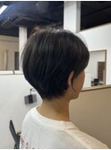 20代30代ミニボブ切りっぱなしボブ前髪あり小顔外はねボブ韓国風