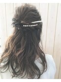 【結婚式お呼ばれアレンジ】ハーフアップ