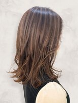 レポヘアー(Repos hair) 艶感♪髪質改善カラー大人可愛いべージュハイライトミディ