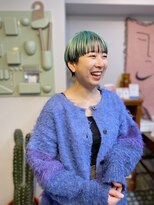 アンドチル 渋谷(AND CHILL)&nbsp;ミントグリーン/マッシュショート/アンブレラカラー　渋谷