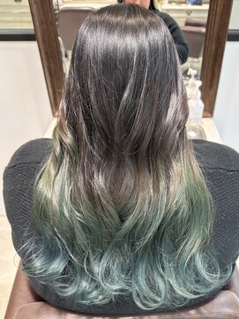 アンサム 三軒茶屋(UNSOME) オリーブグラデーションカラー/ケアブリーチ