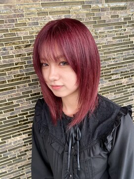 ヘアーアトリエ ラフェル(hair atelier Rafel) ミディアム　ボルドーカラー