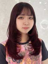 アンダーバーホワイトモデ 河内長野(_WHITE mode) ハイライトカラーミルクティーベージュレイヤーカット
