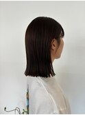 ダークブラウン×切りっぱなし大人可愛いミニボブ20代30代40代