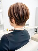 大人ショートボブ丸みショートカットマッシュショート前髪あり