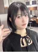 ★小顔前髪レイヤーカットナチュラル透明感ベージュ