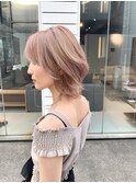 #イメチェン#外ハネボブ#丸型#ミニウルフ#チェリーブラウンa5