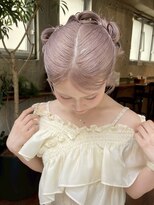 エイチ(H)&nbsp;xヘアセット/イメチェン/ホワイトブロンド/外ハネボブ/美髪/