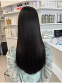 韓国 くびれロング レイヤー ワンホンヘア 小顔前髪