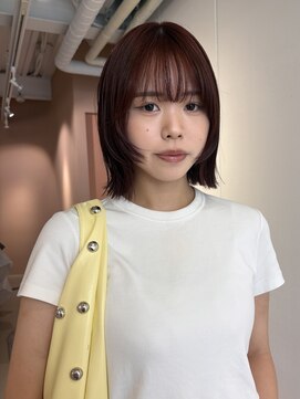 ニカ(NICA) 【NICA】カシスレッド×レイヤーボブ＊緒方