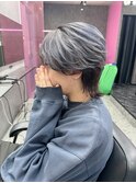 ウルフ/ブルーシルバー/デザインカラー/ブリーチ【梅田/大阪】