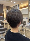 着物ヘア/ダークアッシュ/ミディアムレイヤー カット/鎌取