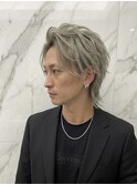 大人メンズの品格＊シルバーグレージュ×毛流れコンマヘア