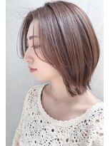 バームヘア(balm hair)&nbsp;髪質改善カラーシアーベージュ◎透明感ミルクティーくびれミディ