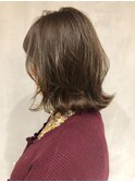 くびれレイヤーボブ_毛先パーマことりベージュ_ba266742