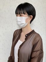 エムクランメイクス 原宿 表参道(m.clan MAKE'S)&nbsp;マッシュショートヘア黒髪前髪イメチェン髪質改善丸みショート
