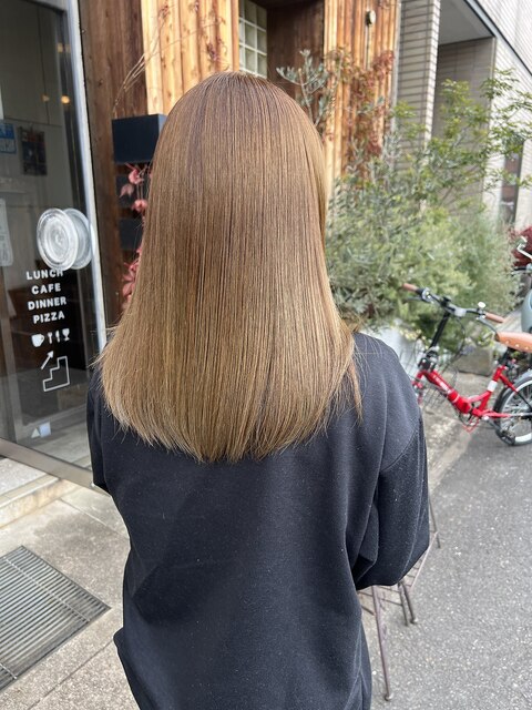 美髪カラー/明るめアッシュカラー/髪質改善トリートメント