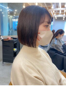 ロンドアジュール 横浜(Lond azur) ミニボブ×髪質改善縮毛矯正【久保田夢美】横浜イメチェン
