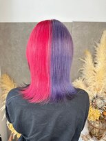ヘアーデザインルアナ(Hair design Luana.)&nbsp;ツートーン ビビッドピンク＆ラベンダー