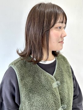 フォーク FOLK 【FOLK】赤みなし透明感グレージュ☆似合わせ外ハネボブ♪