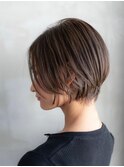 ショートヘア似合わせカットグレージュカラーイメチェン小顔