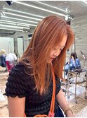 夏カラーオレンジカラーダブルカラー暖色カラーハイトーンカラー