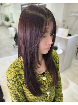 ヘアーズチーク(hair.s chic) ロングレイヤー×ピンクブラウン