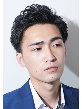 ラヴィ ニュー 両国店(LAVIE NEW) 爽やかオールバック癖毛風パーマツーブロックショート