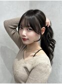 韓国ウェーブヘア前髪カットレイヤーカット髪質改善銀座