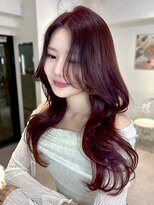 オニキス(ONYX)&nbsp;C121ワインレッドくびれ巻き韓国風レイヤーカットダブルカラー