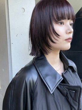 スク(SUKU) ボブウルフ×ボルドーカラー