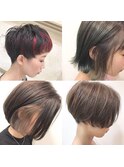 アクセント、ショート、ボブ、ショートボブ