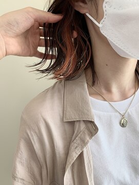 ヘアーデザイン シュシュ(hair design Chou Chou by Yone) ☆chouchou☆イヤリングカラー×コーラルオレンジカラー