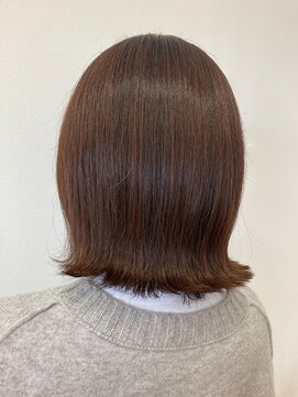 ヘッズ 本八幡店(HEADS) 大人ボブ　テラコッタ　くすみブルー　縮毛矯正