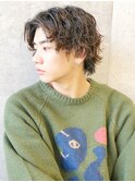 センター分け波巻きツイスパ_ツイストスパイラル福岡天神佐野