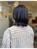暗髪グレージュカラー外ハネくびれボブ30代40代梅ヶ丘美容室
