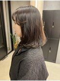 ロングボブ ナチュラルハイライト